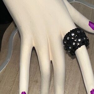 Unisex Stretchy Black Ring